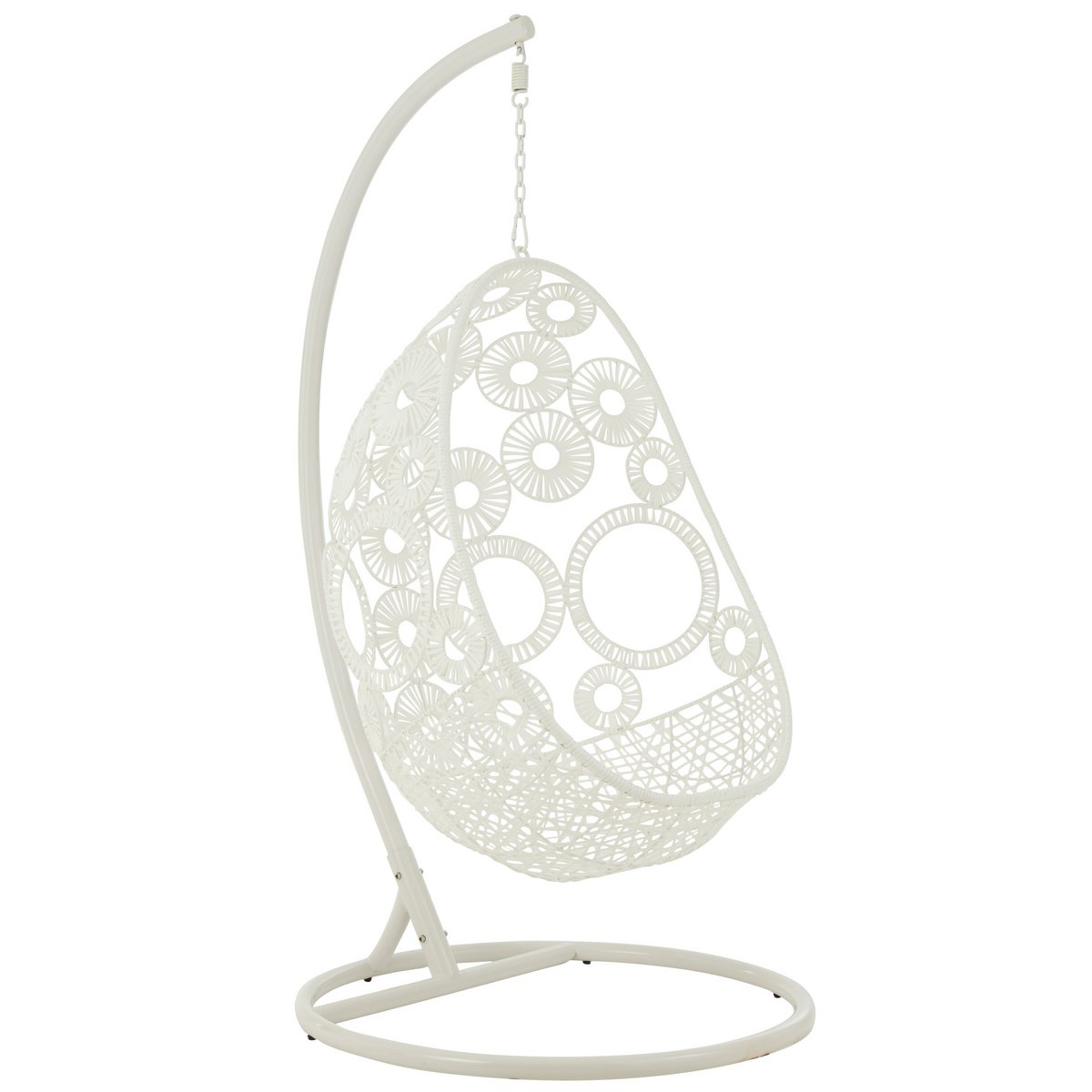 J-Line Chaise Suspendue + Coussins Bula Métal/Cannage Blanc