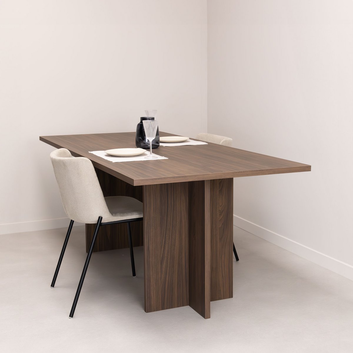 Table à manger Clay 200 x 100cm, coloris marron noyer