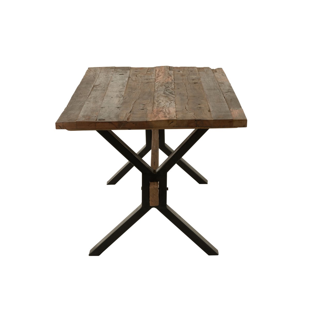 J-Line Table à Manger Bois Vieilli Marron