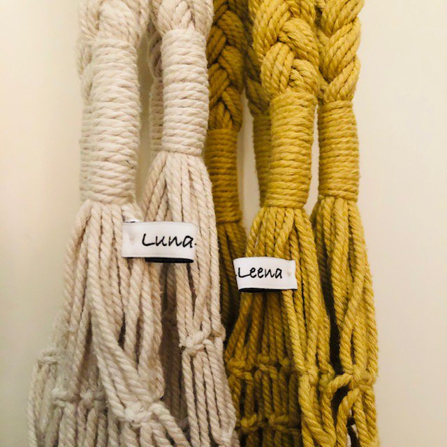 Sac Luna-Leena macramé blanc cassé - coton - fait main au Népal