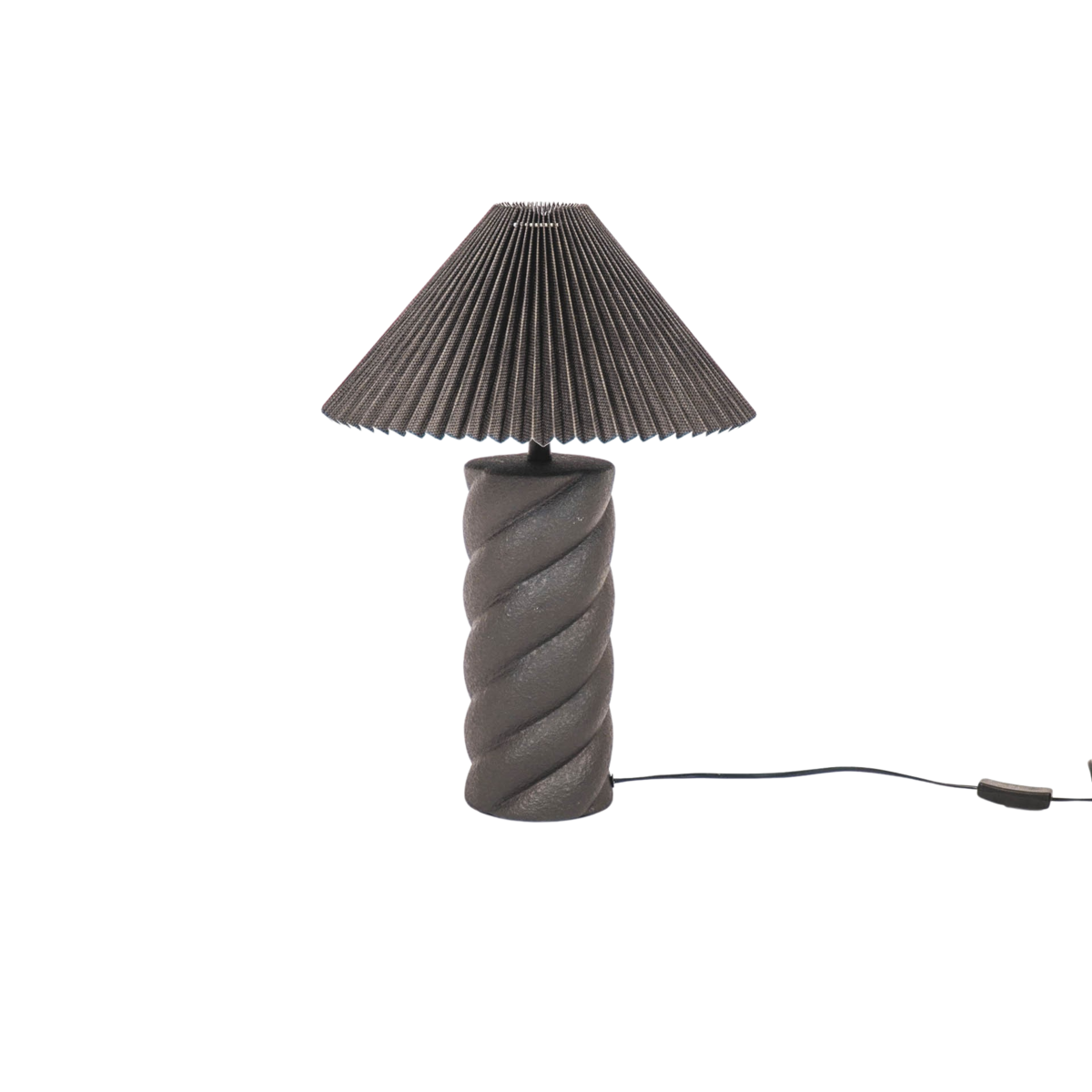 Abat-jour - Plissé - Polyester - Noir - 8x35x21cm