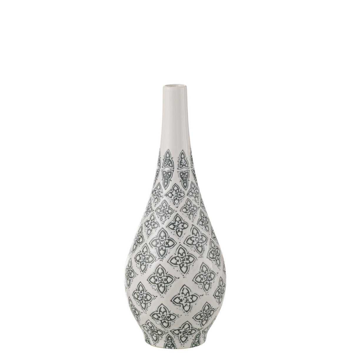 J-Line Vase Kousa Poire Porcelaine Bleu/Blanc