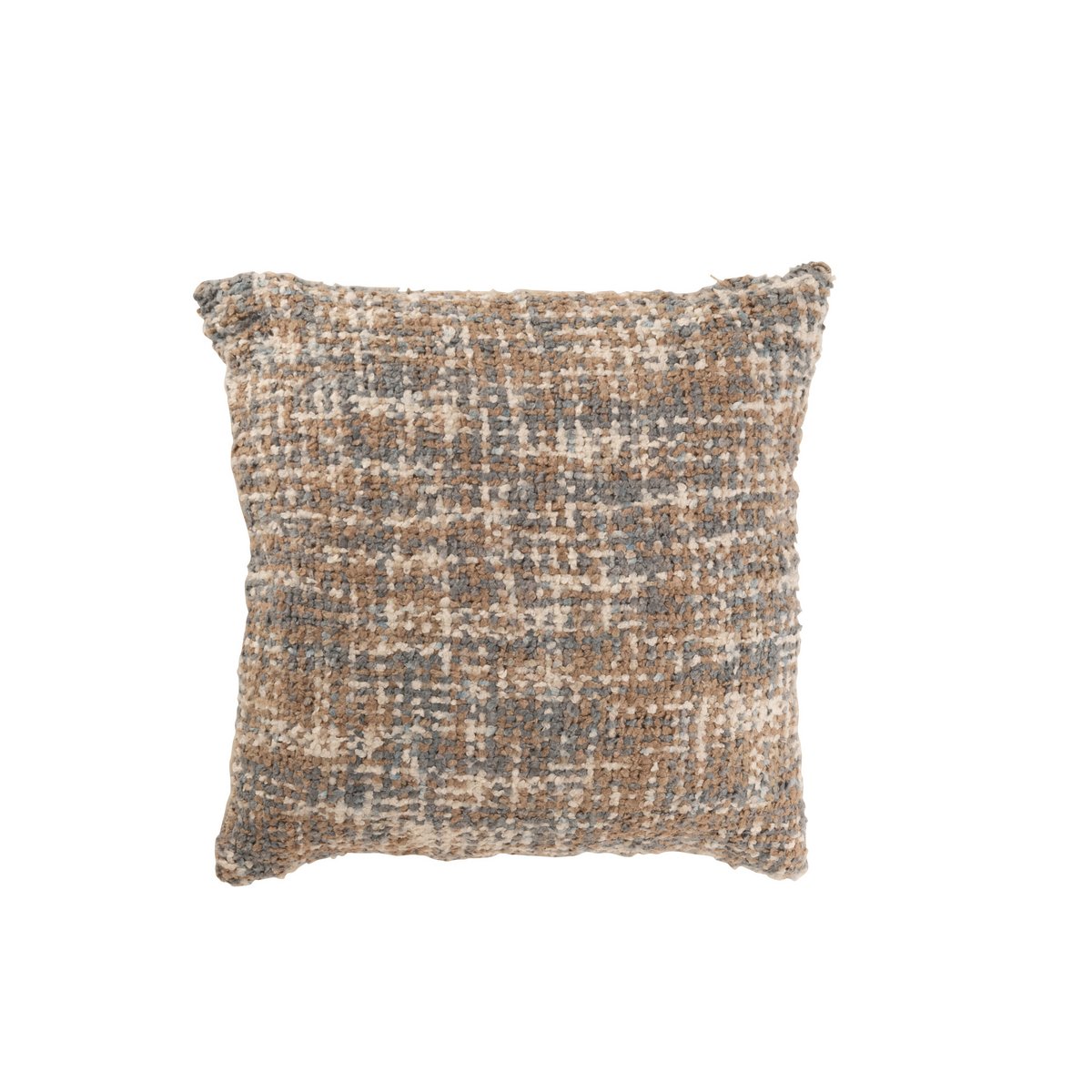 J-Line Coussin Tweed Acrylique/Coton Bleu Clair/Beige