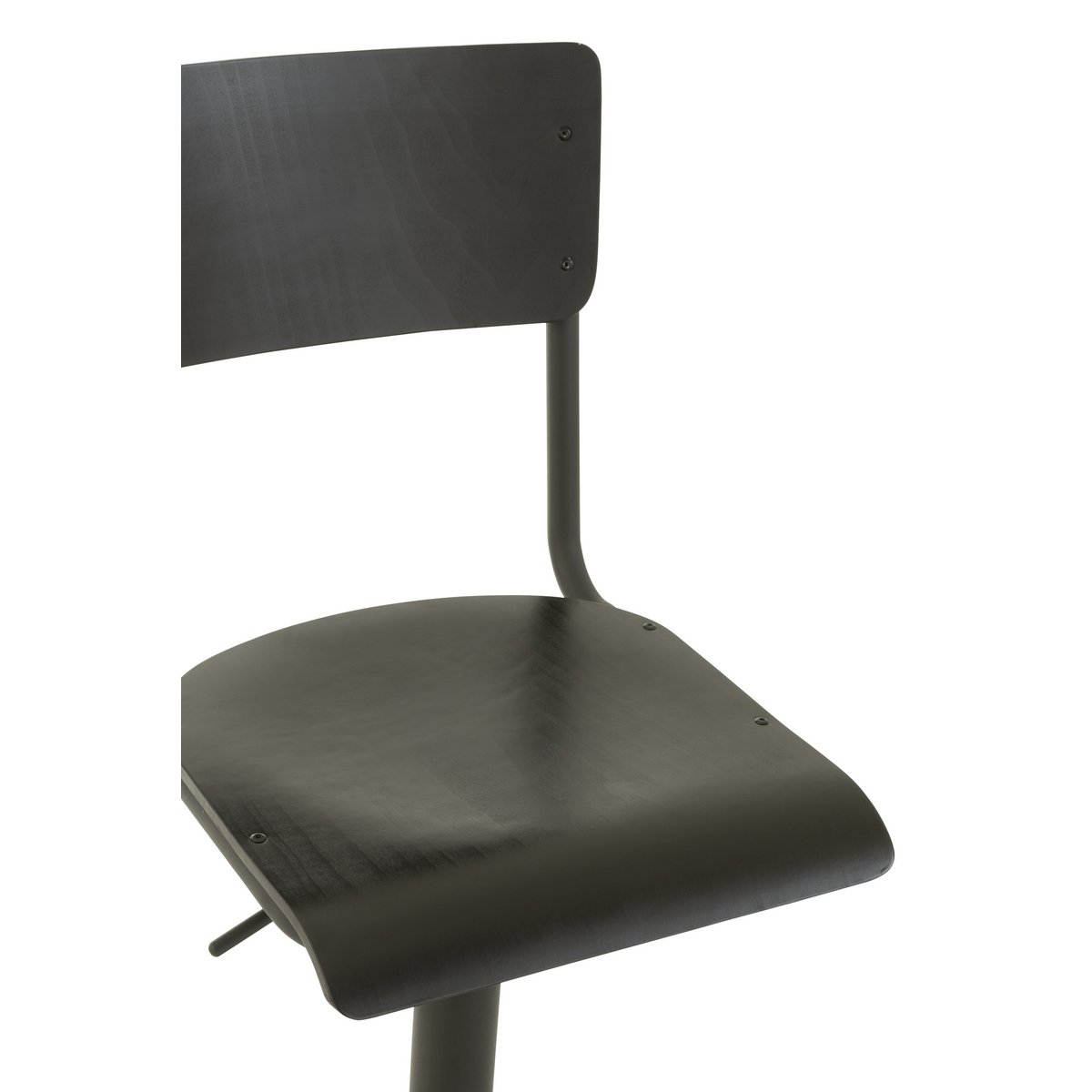 Chaise de bar J-Line - bois/métal - noir