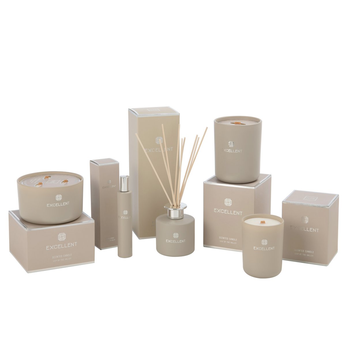 J-Line huisparfum Excellent - Muguet - verre - beige