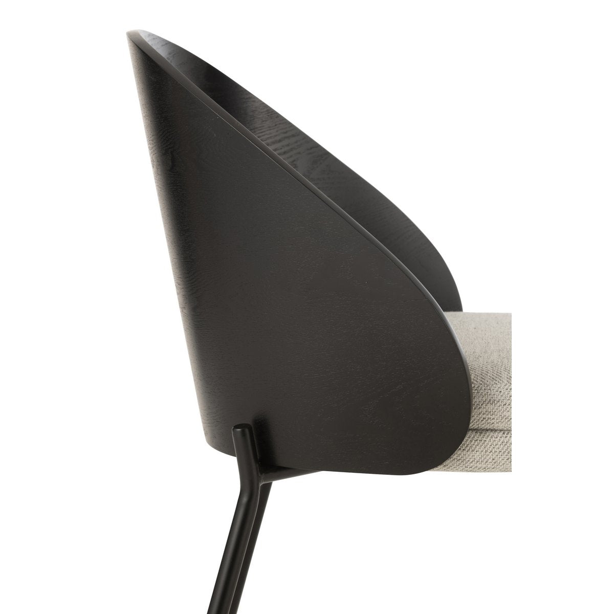 J-Line Chaise Lone Contreplaqué/Métal Noir/Gris