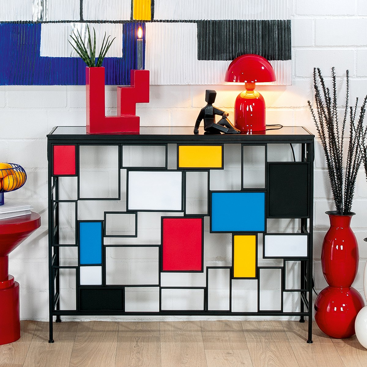 Table d'appoint Mondrian, H.81 cm