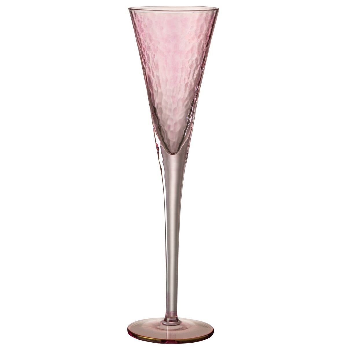 Verre à champagne J-Line Inégal - verre - rose