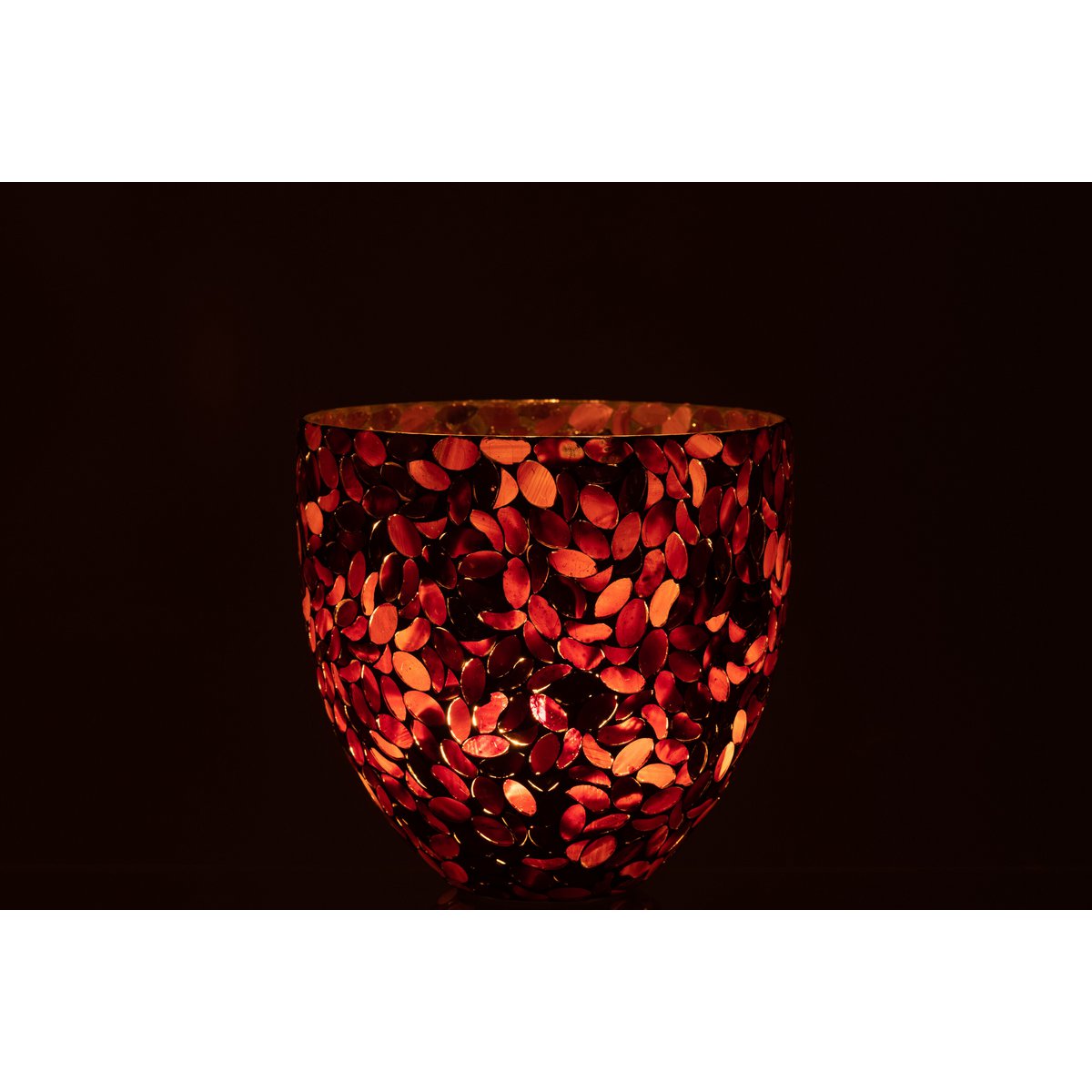 Lanterne J-Line Mosaic - verre - bordeaux - grande