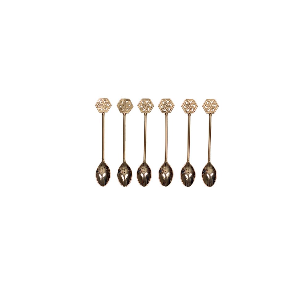 CUILLERES A CAFE DOREES ARABESQUES - LOT DE 6