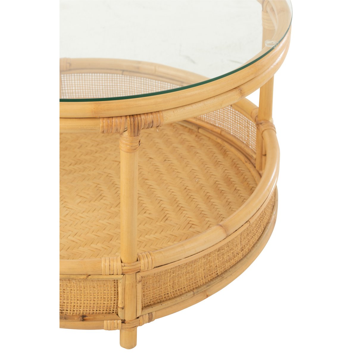 Table basse J-Line Jovelyne - rotin/verre - naturel