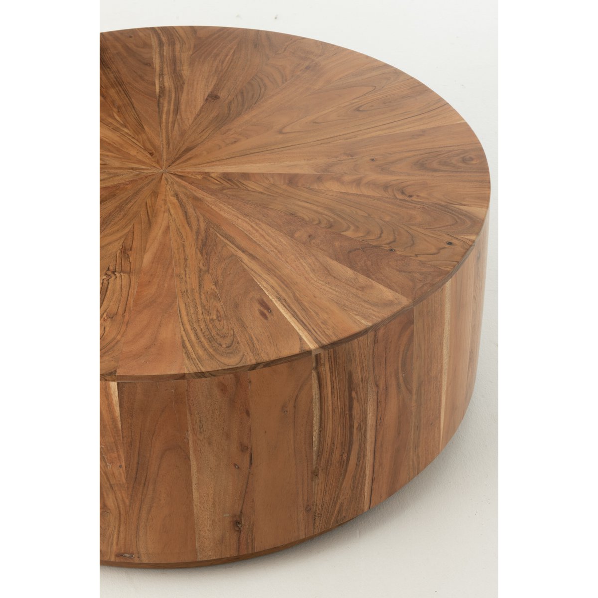 Table basse J-Line ronde en bois d'acacia/MDF naturel