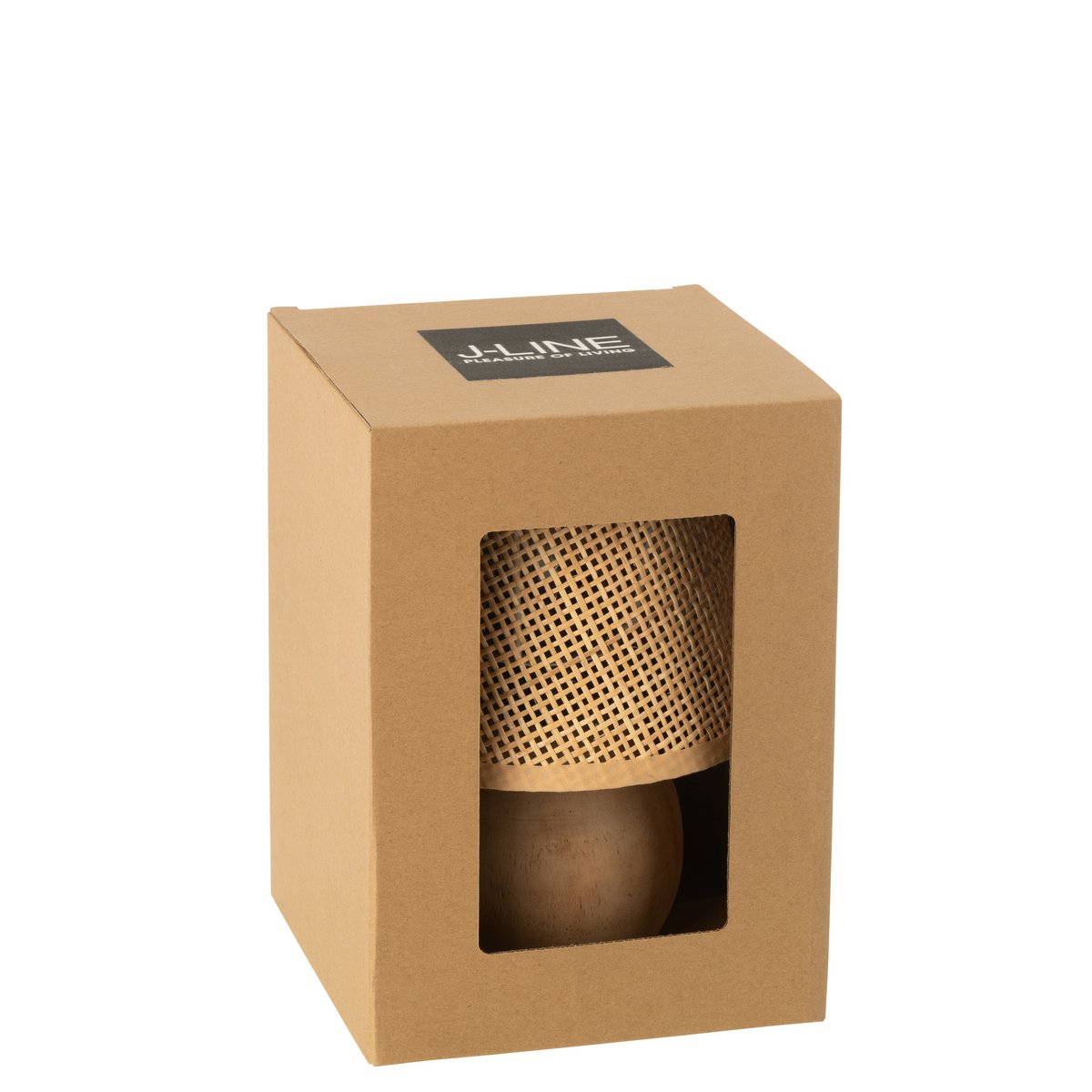J-Line Lampe LED Bois Torsadé/Métal Naturel