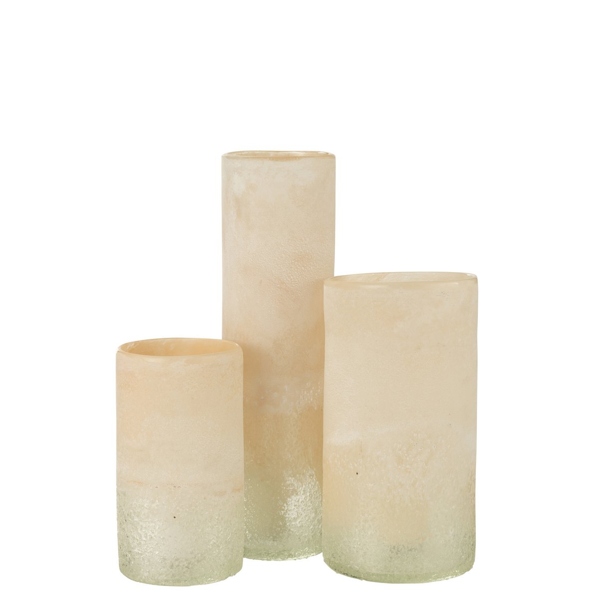 Vase J-Line Cylindre - verre - beige - grand