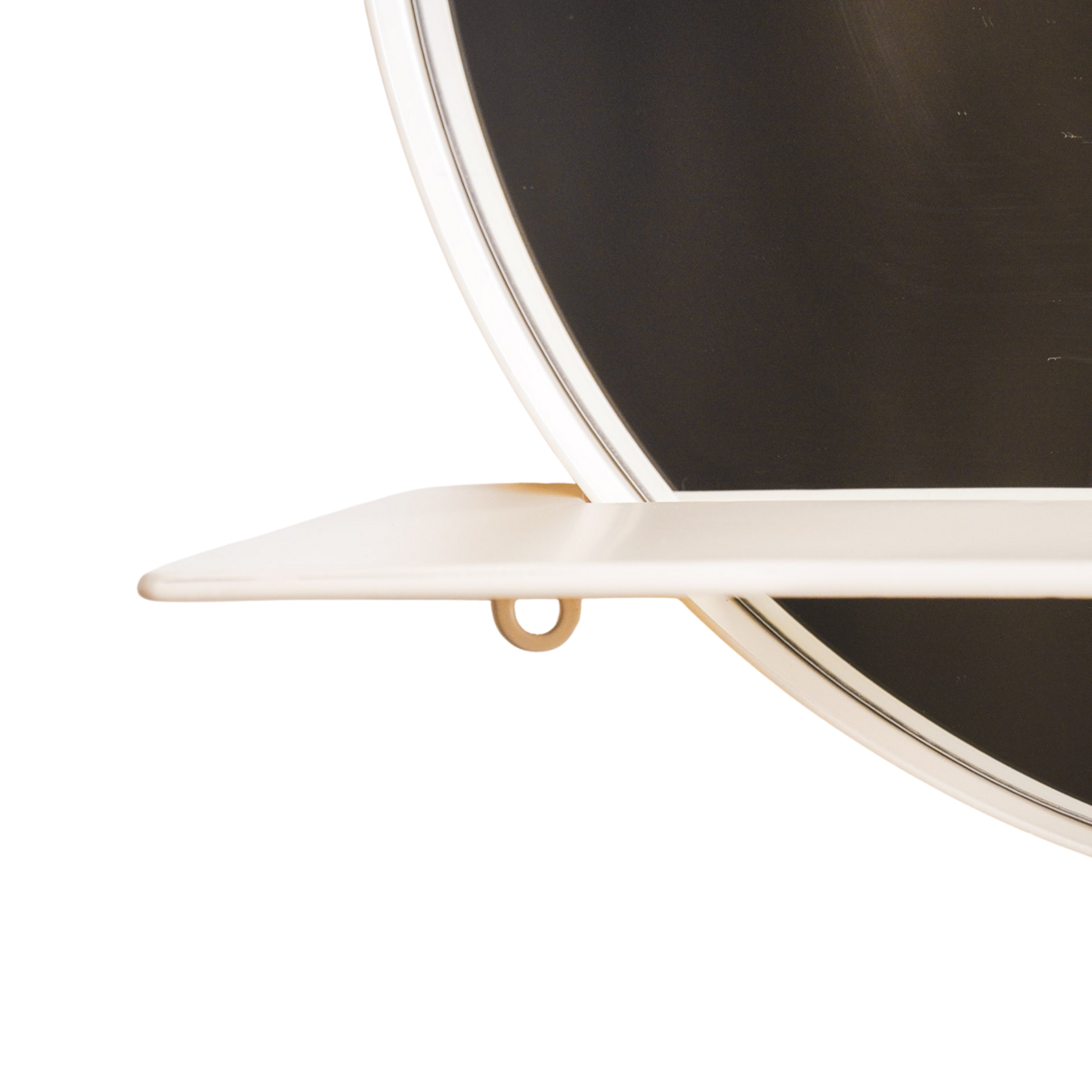 Miroir - Rond - Métal - Avec Etagère - Sable - Ø40cm