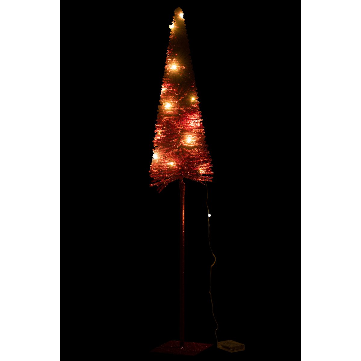 Sapin de Noël J-Line - plastique - rouge - lumières LED - grand