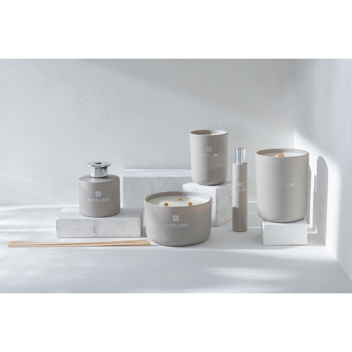 J-Line huisparfum Excellent - Muguet - verre - beige