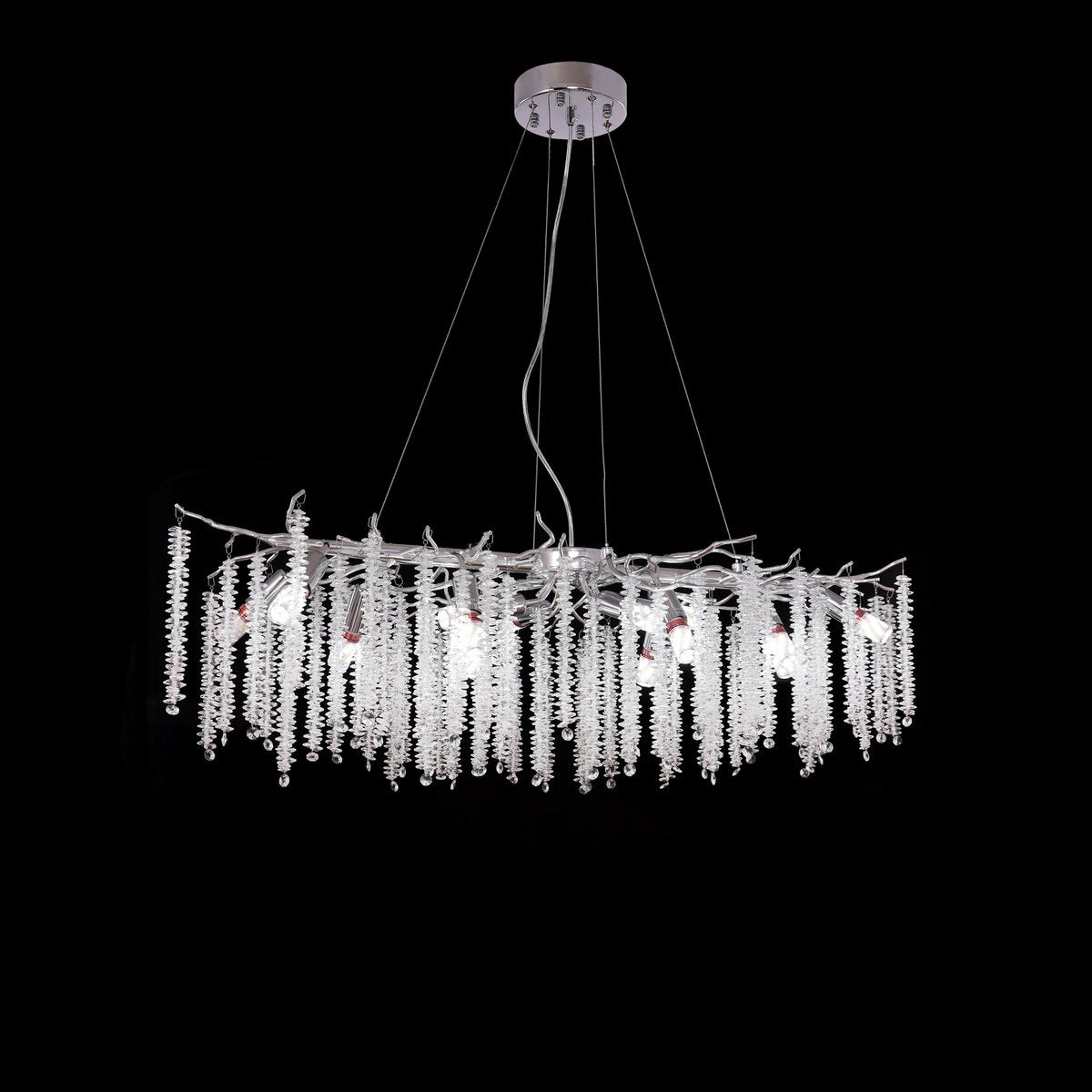 Lampe suspendue grosse argent 100x40cm
