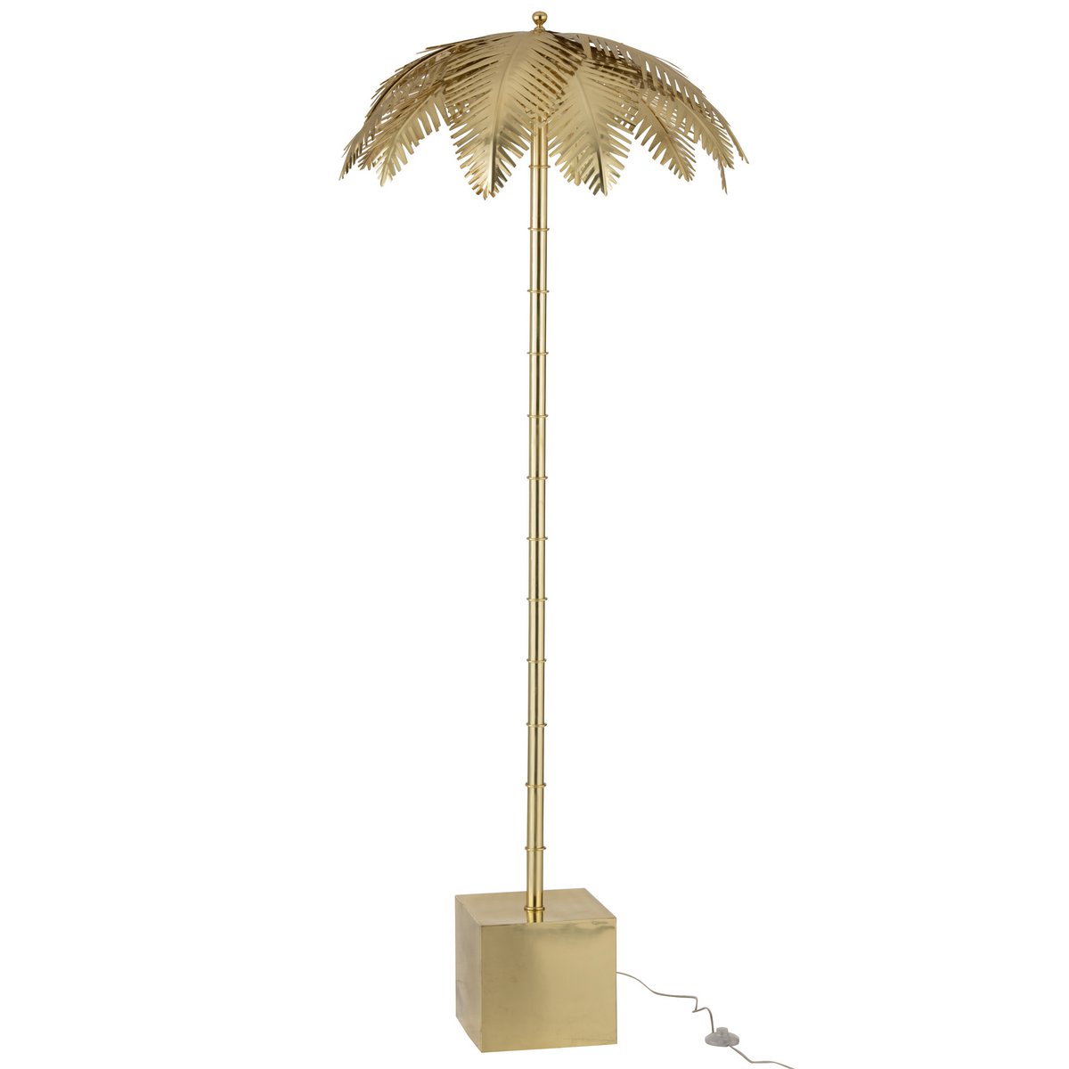 J-Line Lampe sur Pied Feuilles de Noix de Coco - métal - doré