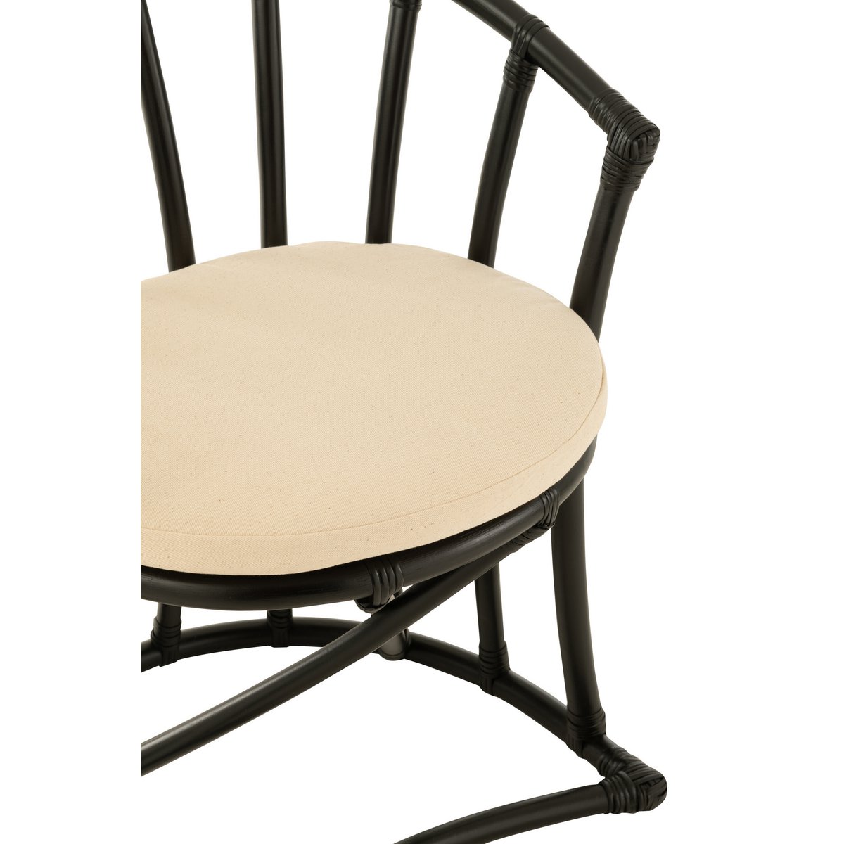 Chaise J-Line + coussin - jute/textile - noir/blanc