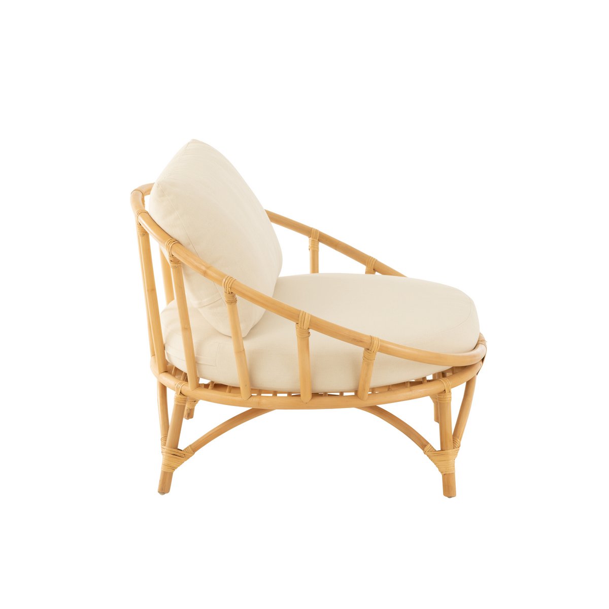 Chaise J-Line + coussin - jute/textile - naturel/blanc