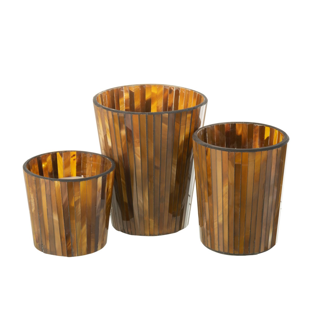 Bougie parfumée J-Line Noa - Zesty Sunburst - verre - ocre - grande - 60U