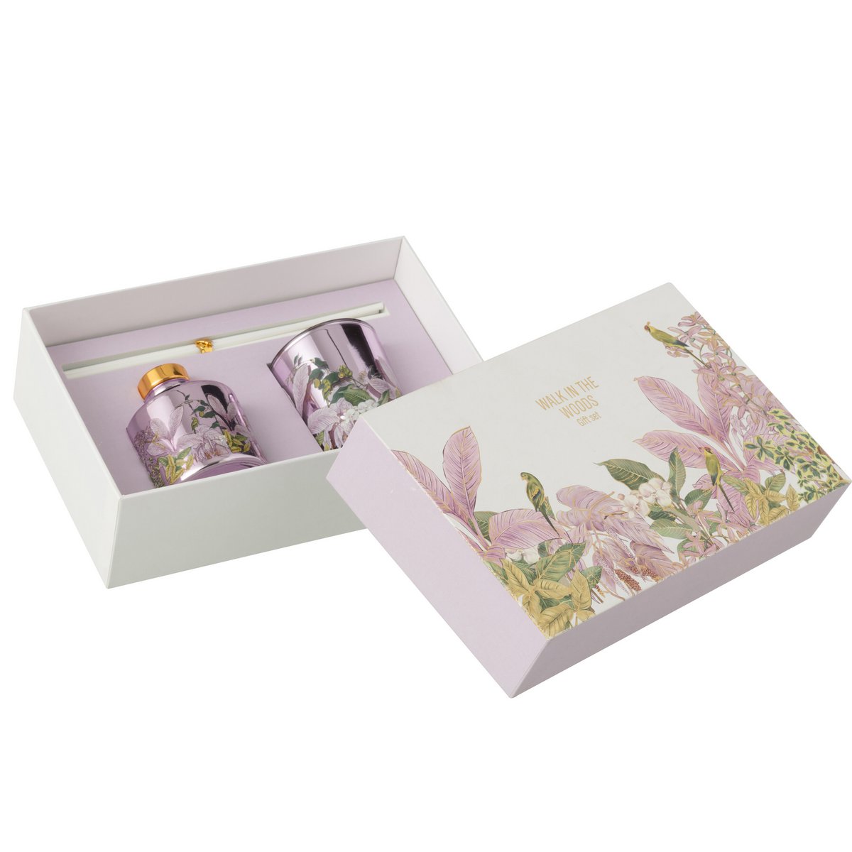Coffret J-Line Bougie Parfumée + Huile Parfumée Walk In The Woods Rose