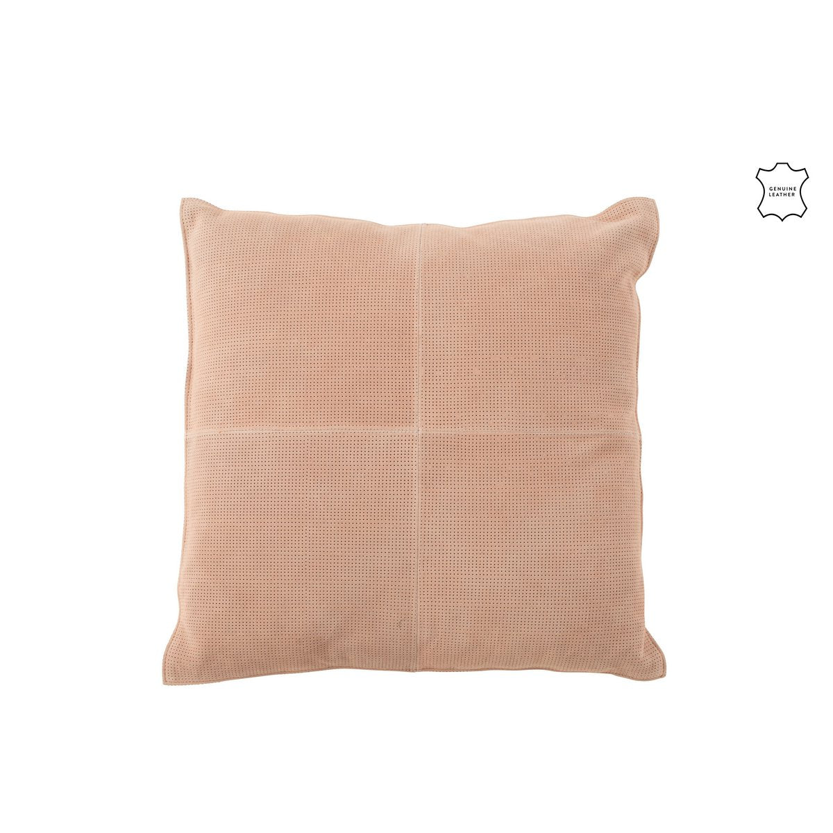 J-Line Coussin Cross Square Cuir Rose