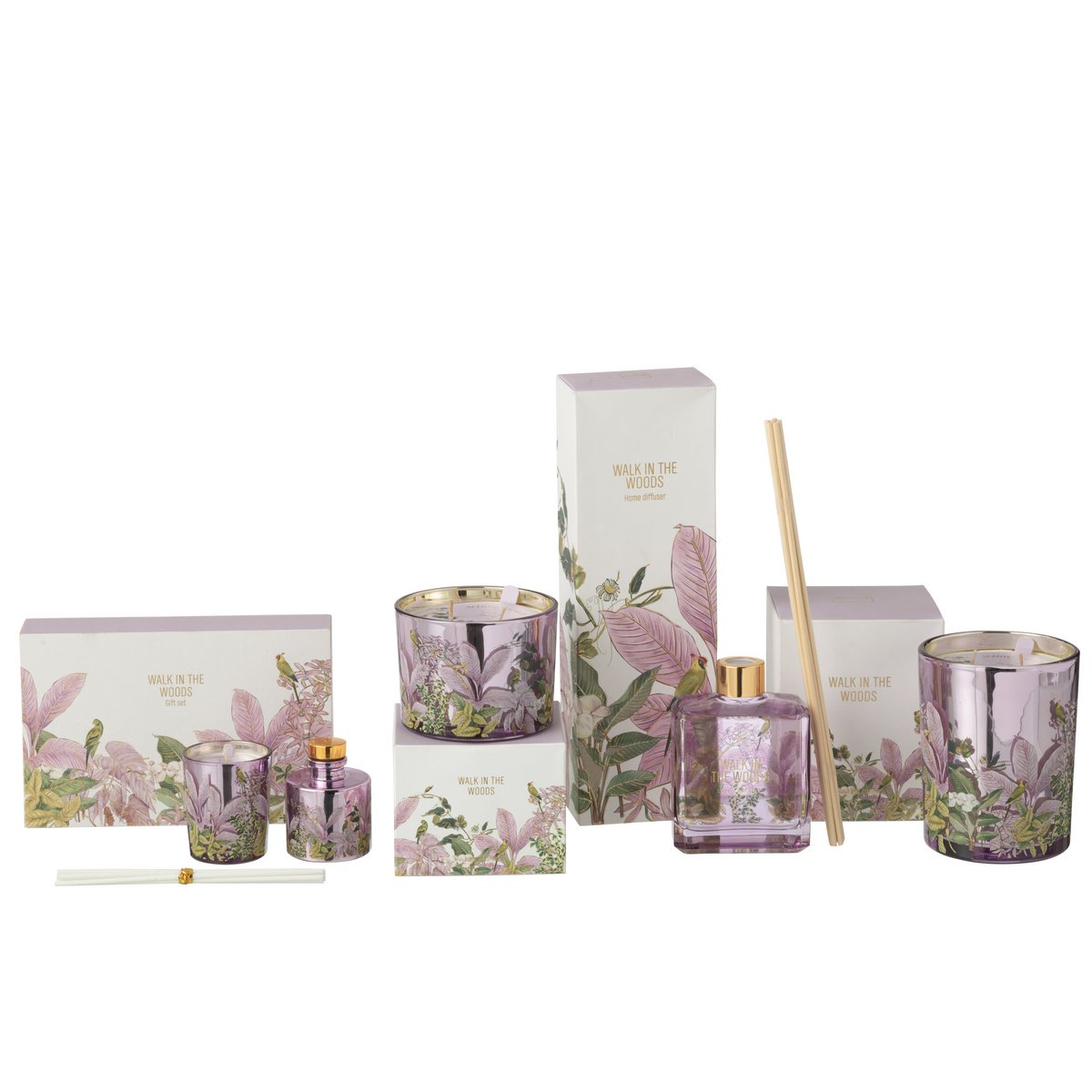 Coffret J-Line Bougie Parfumée + Huile Parfumée Walk In The Woods Rose