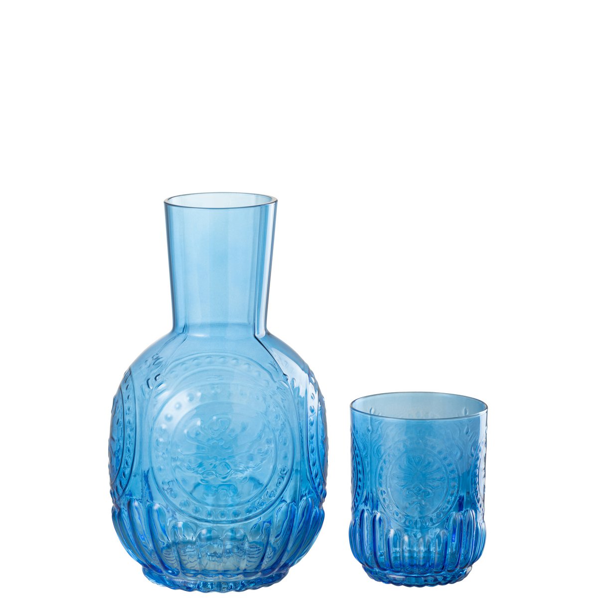 J-Line Carafe+Verre Maya Verre Bleu