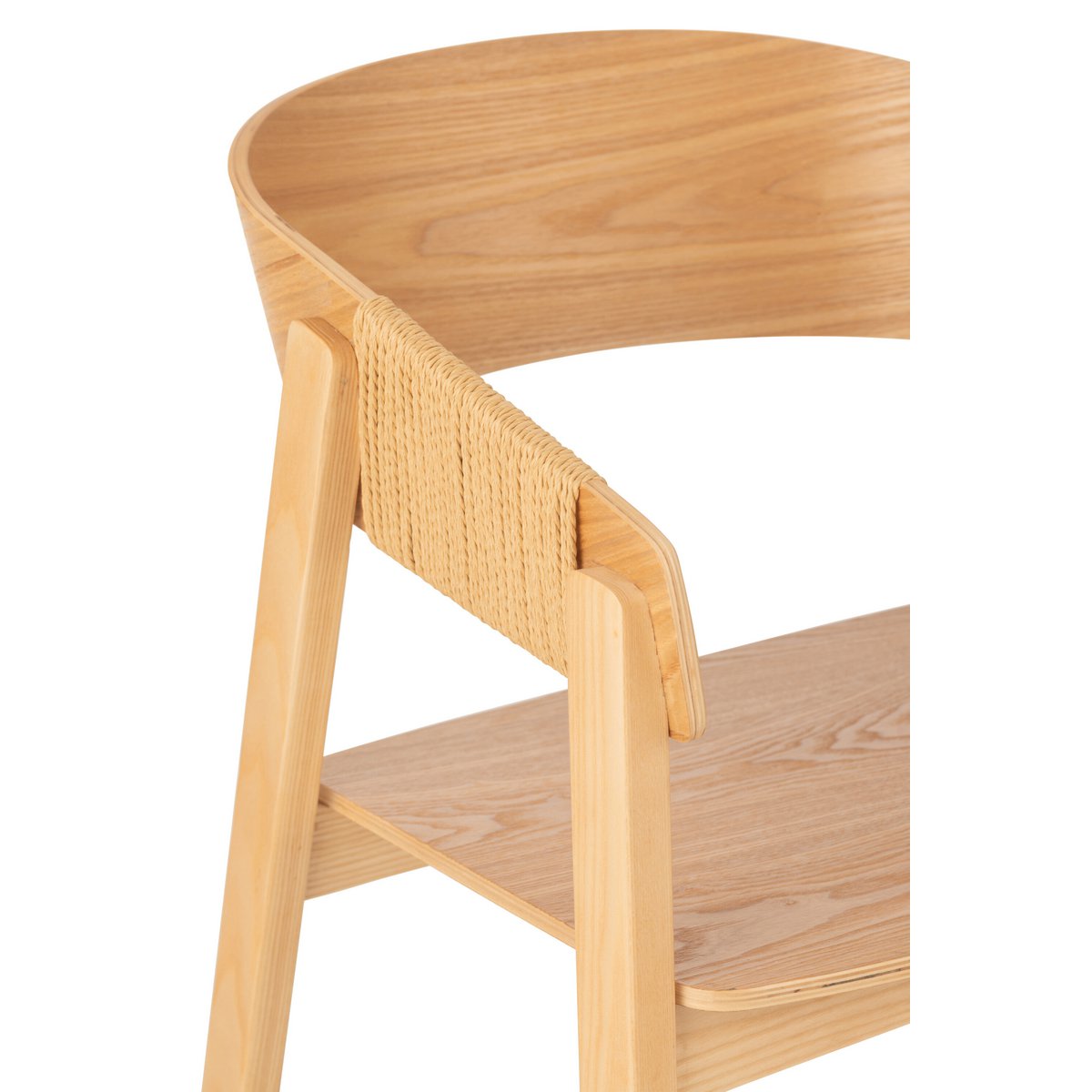 J-Line Chaise Naga Frêne/Corde Naturel