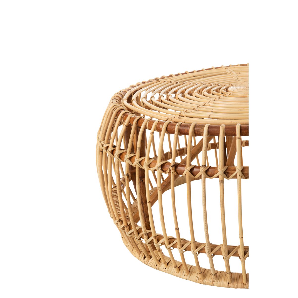 Table J-Line Ana Rond - rotin - naturel