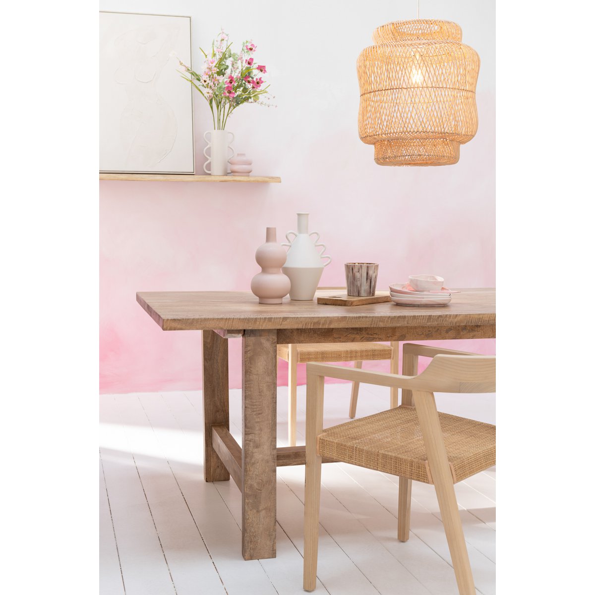 Abat-jour J-Line Rosa - rotin - naturel