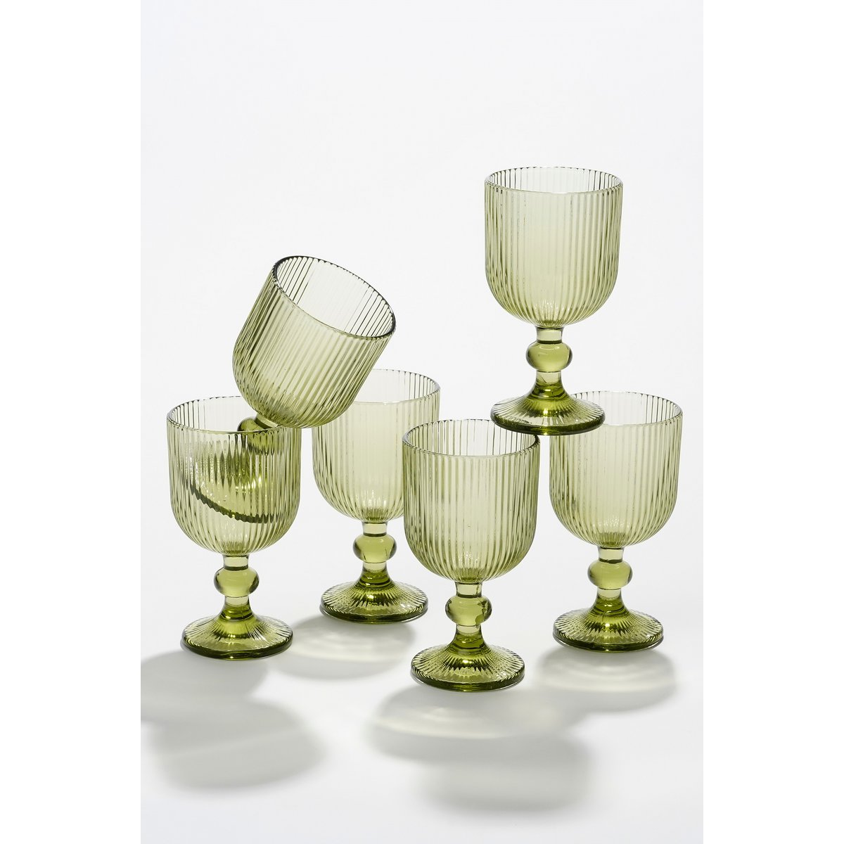 Verre à vin Merlot - Ensemble de 6 - 250 ml - Verre - vert clair