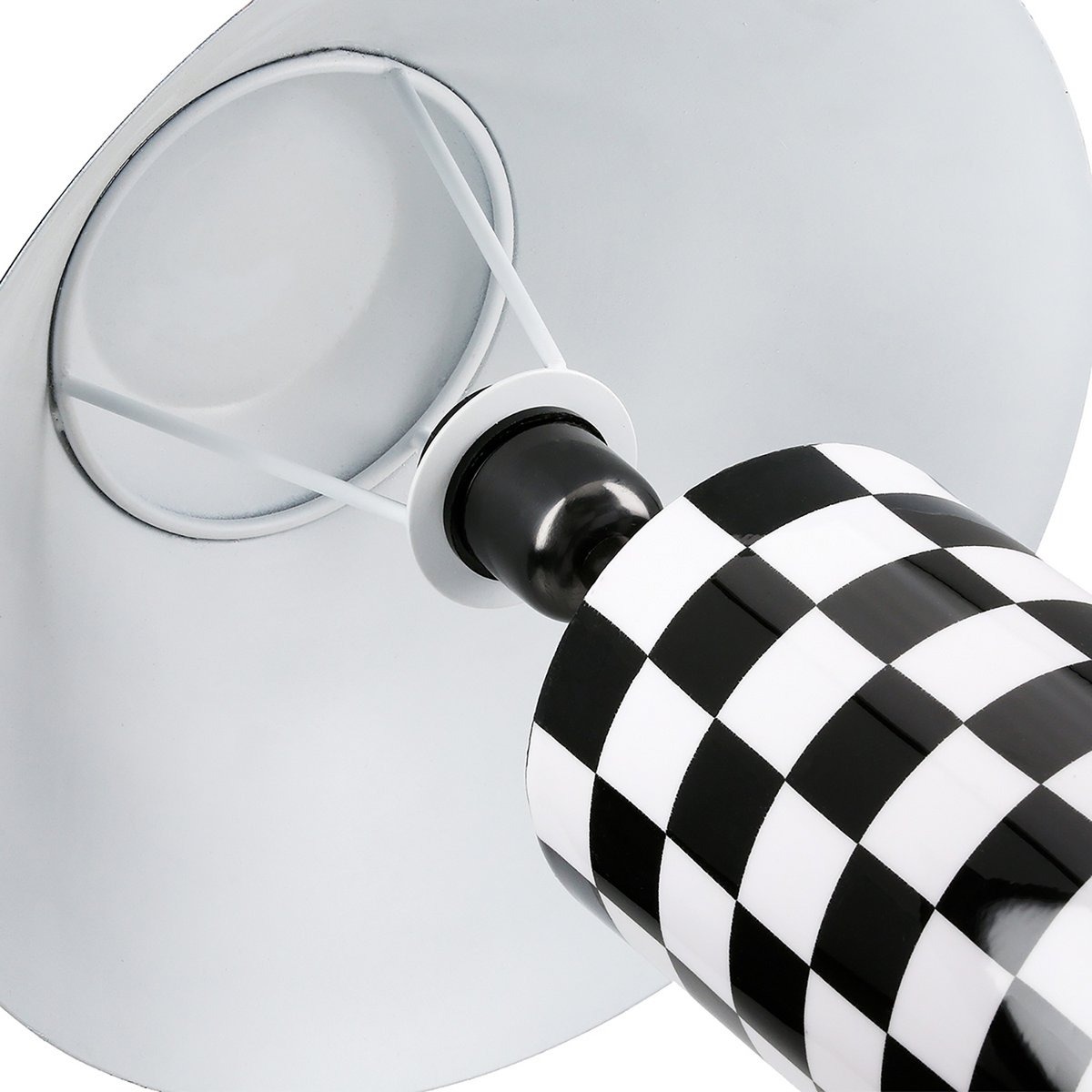 Lampe de table cylindrique Checkers, H.52 cm
