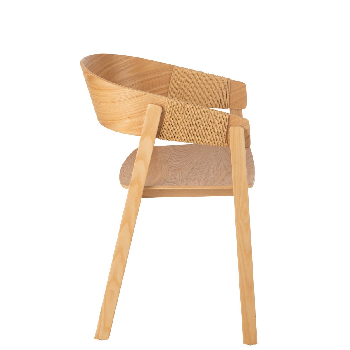 J-Line Chaise Naga Frêne/Corde Naturel