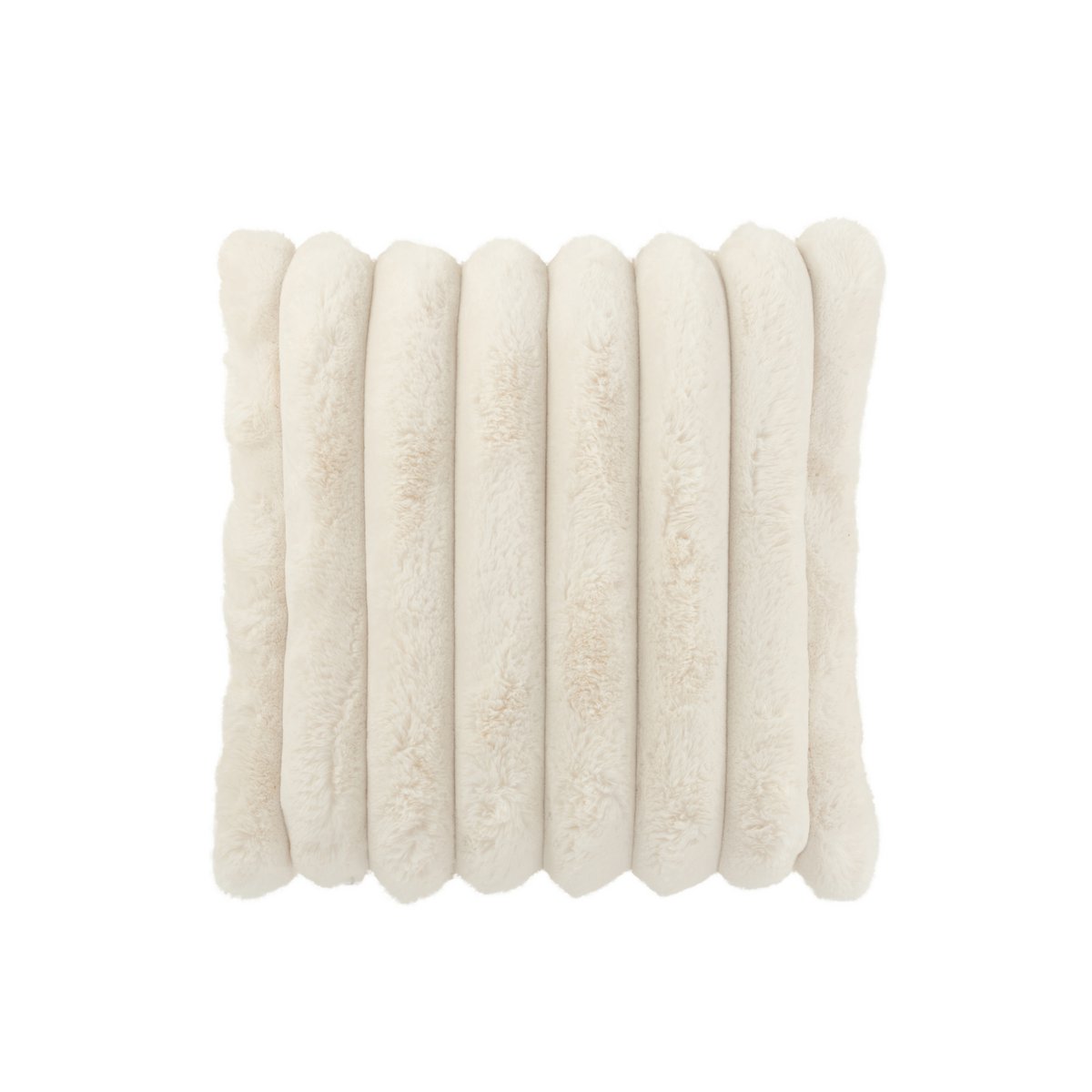 J-Line Kussen Large Velours Côtelé Polyester Blanc