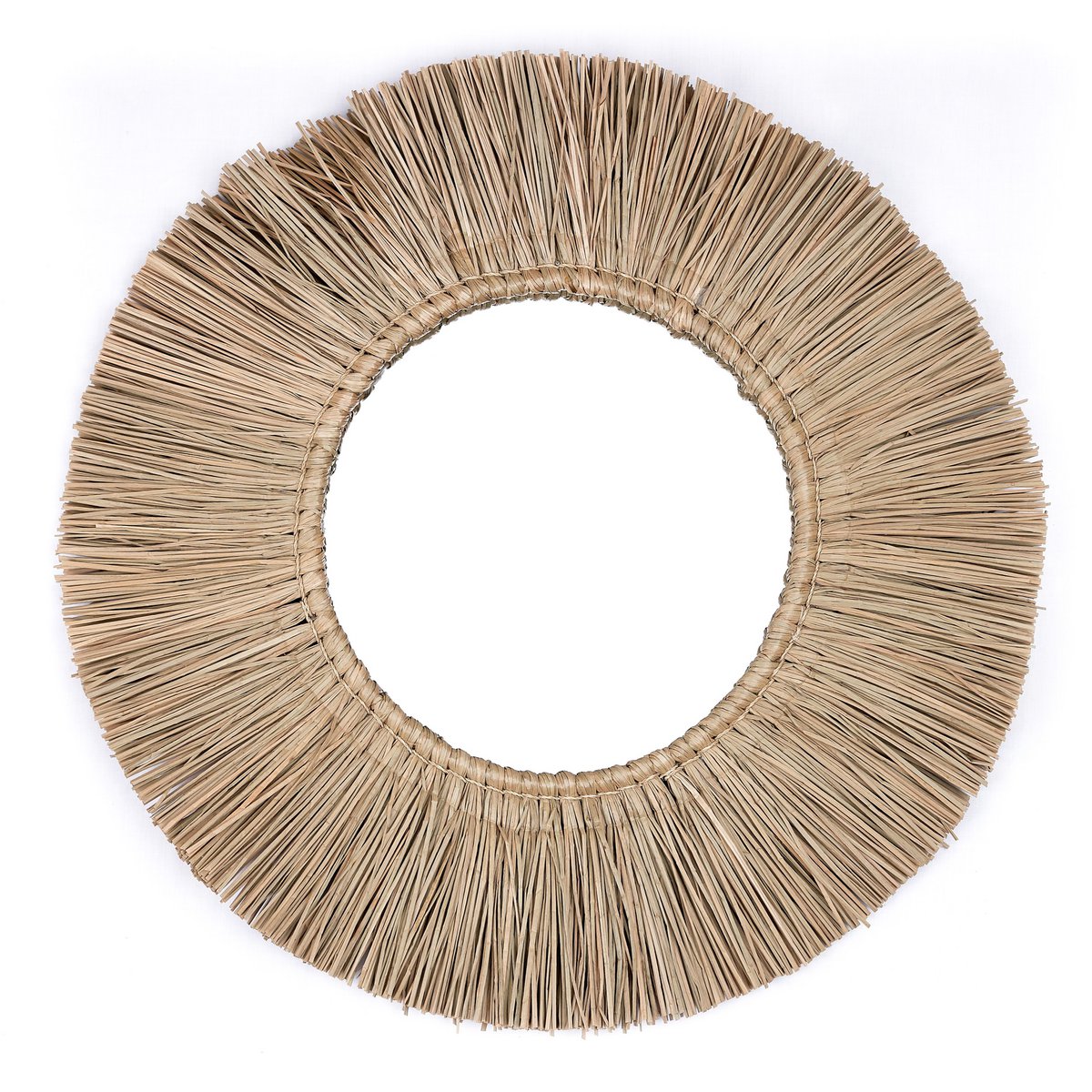 Miroir mural rond en jonc de mer de 60 cm de diamètre RIMBA