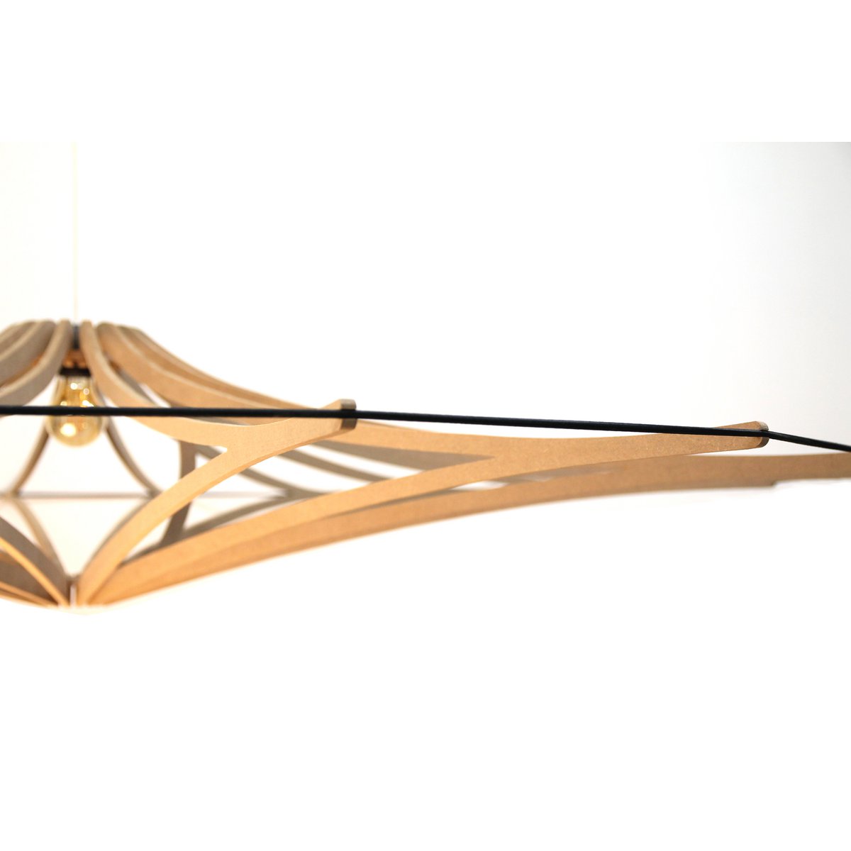 Suspension Design XL D160 cm SINGING BRUT - élastique Noir- kit lin et bois