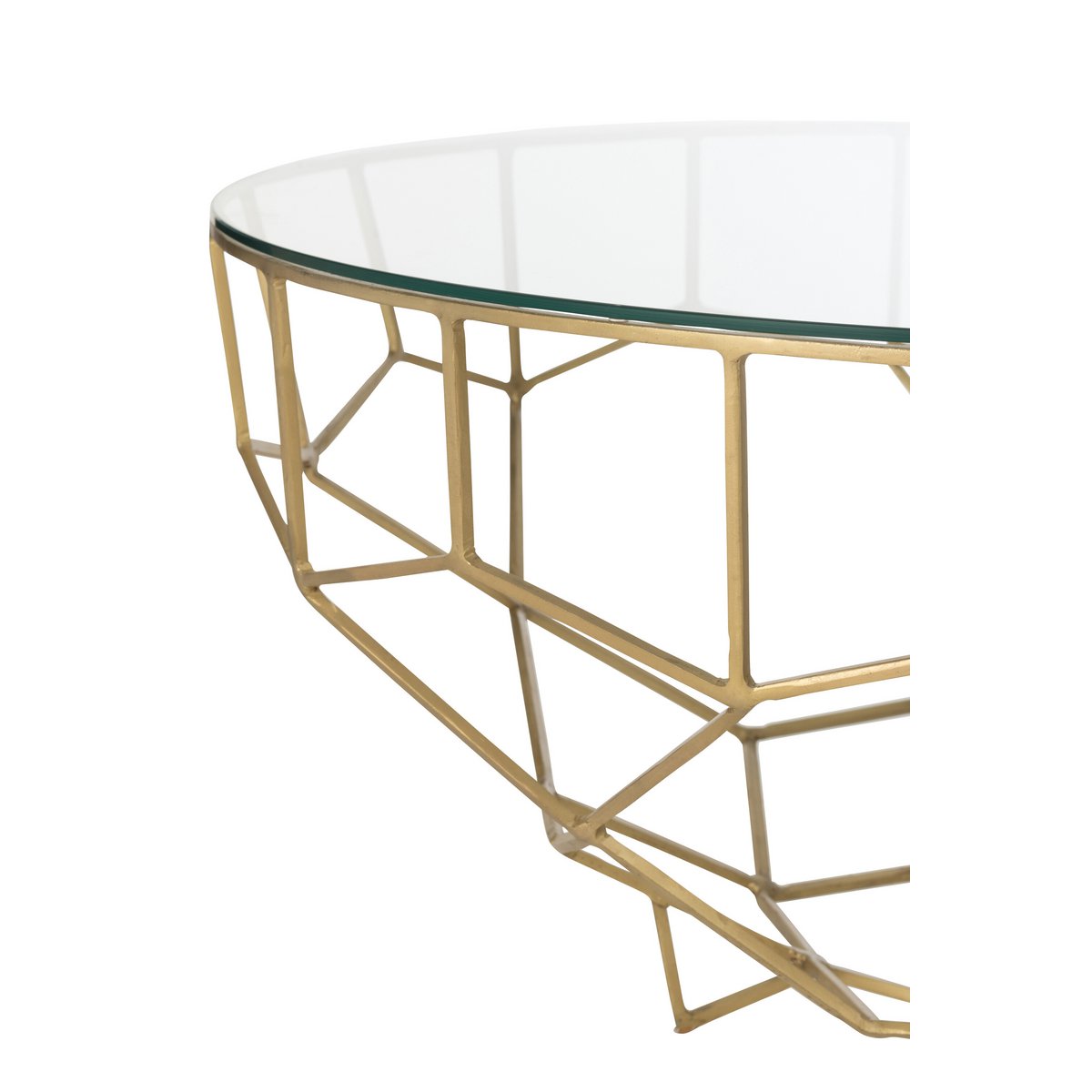 J-Line Table Moza Métal/Verre Doré