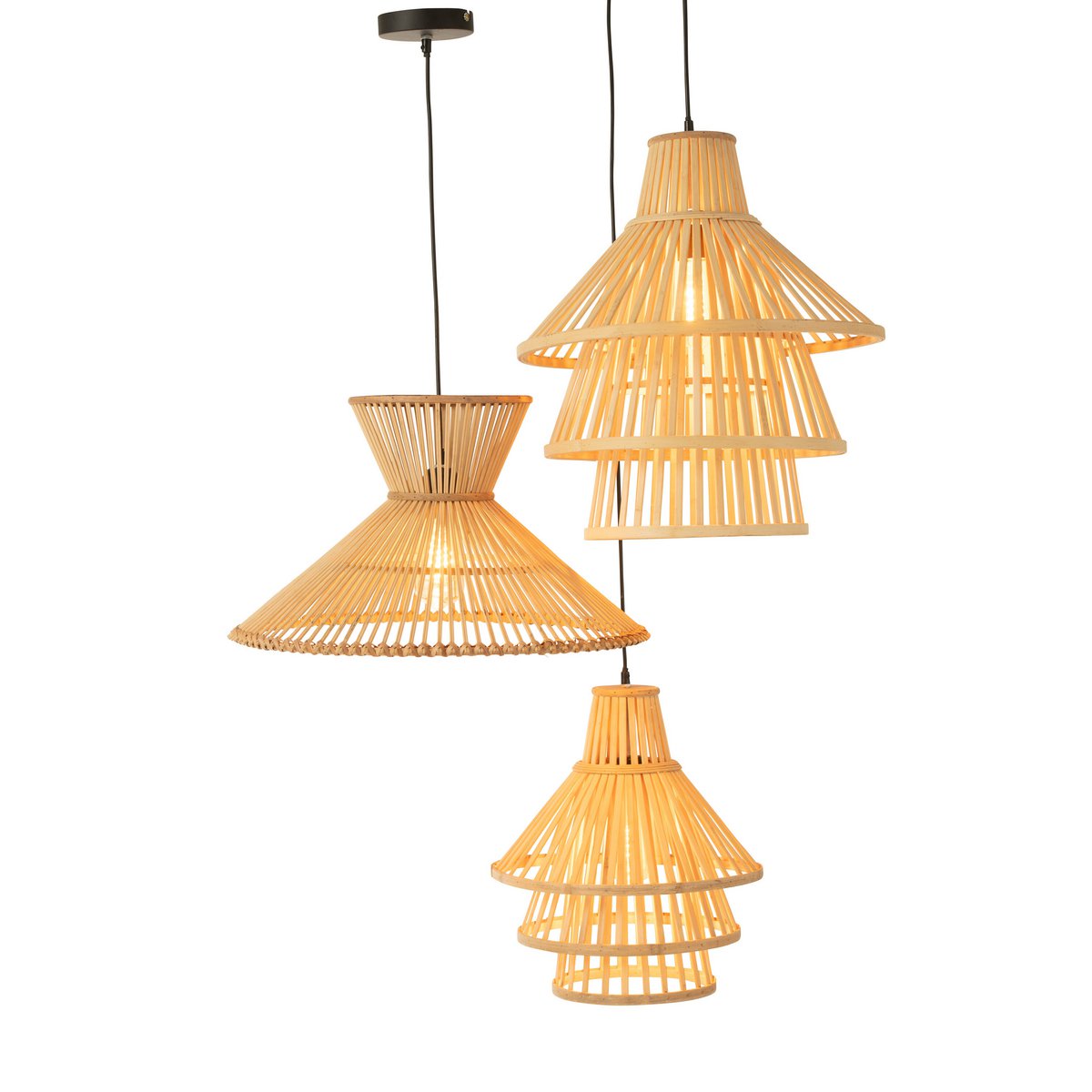 Lampe J-Line Layers - bambou - naturel - petite