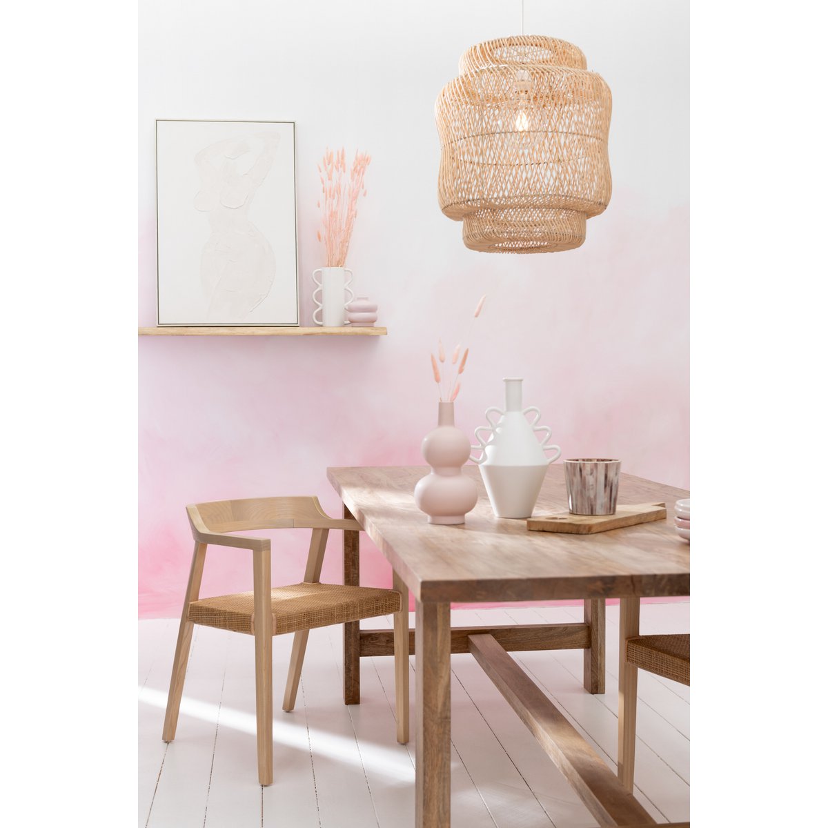 Abat-jour J-Line Rosa - rotin - naturel