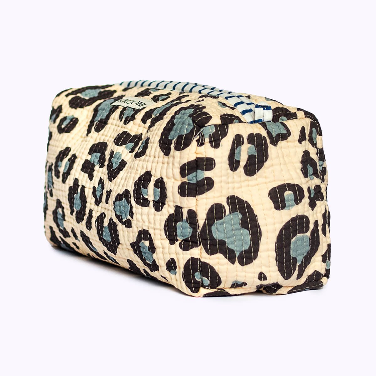 sac cosmétique fait main "Blue Leo"