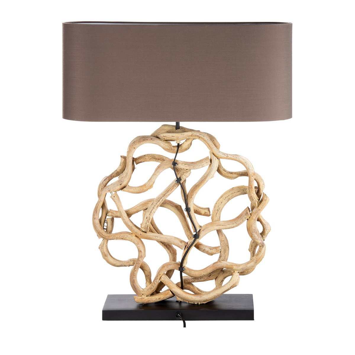 Lampe en bois "Circle of Roots" naturel/noir