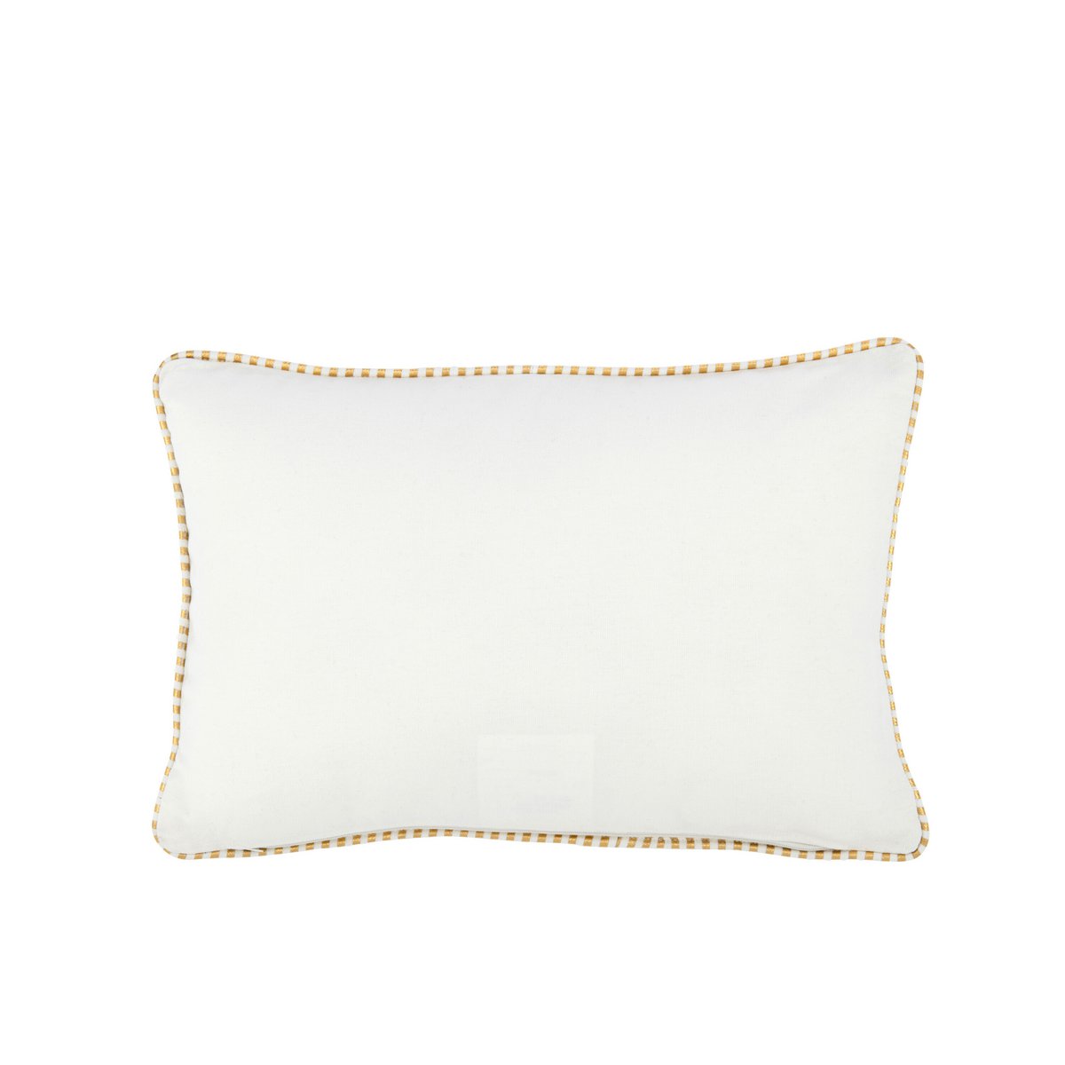 J-Line Coussin Bonheur Textile Blanc/Or