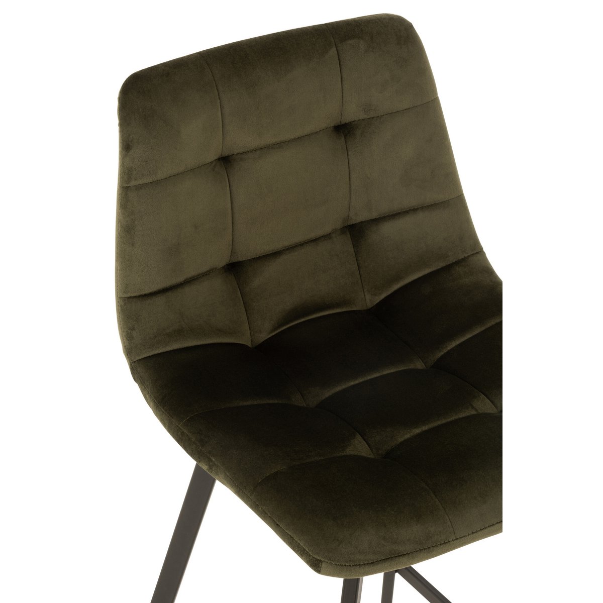 J-Line Chaise de Bar Olivier Textile/Métal Vert Foncé