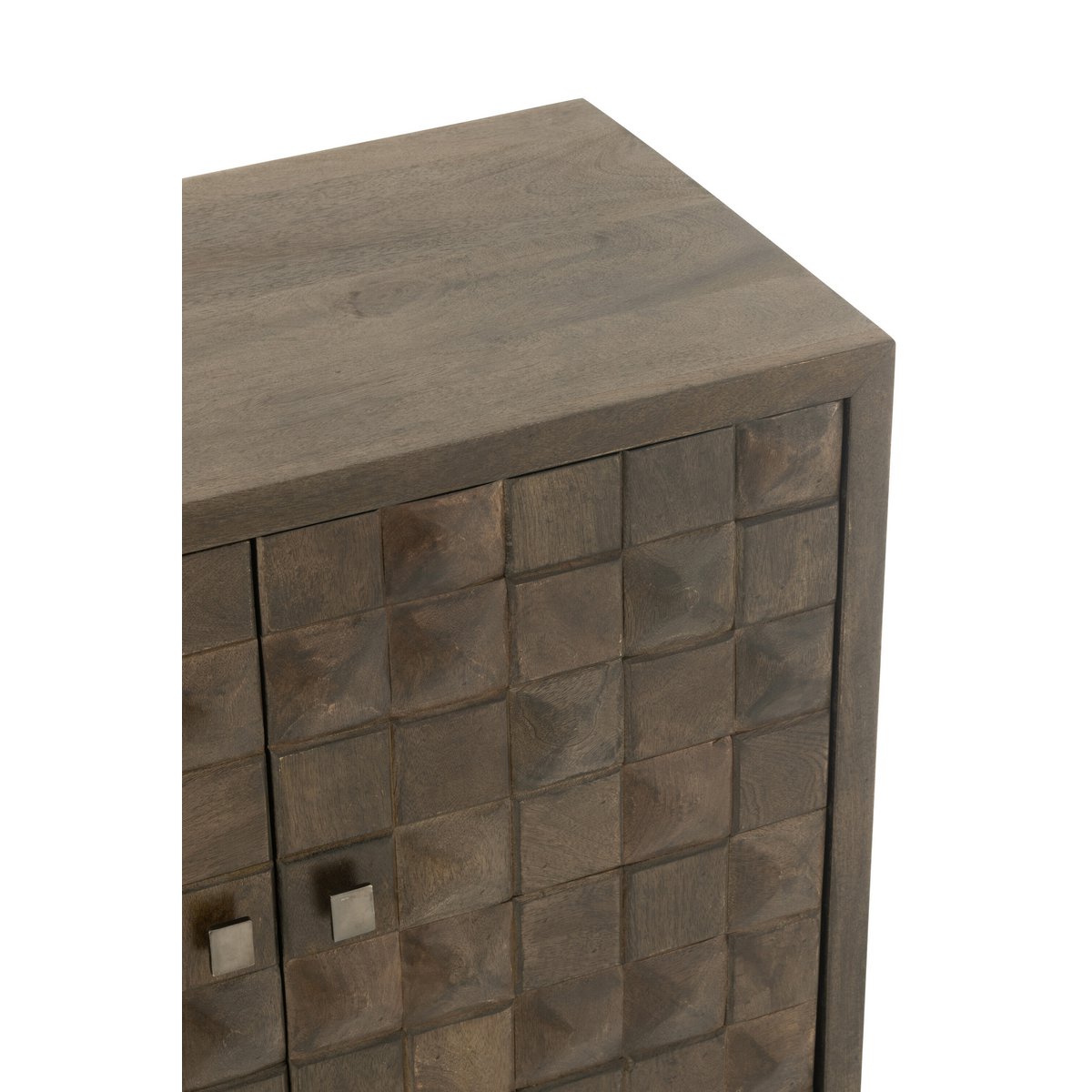 J-Line Armoire Pino Métal/Manguier Marron/Gris