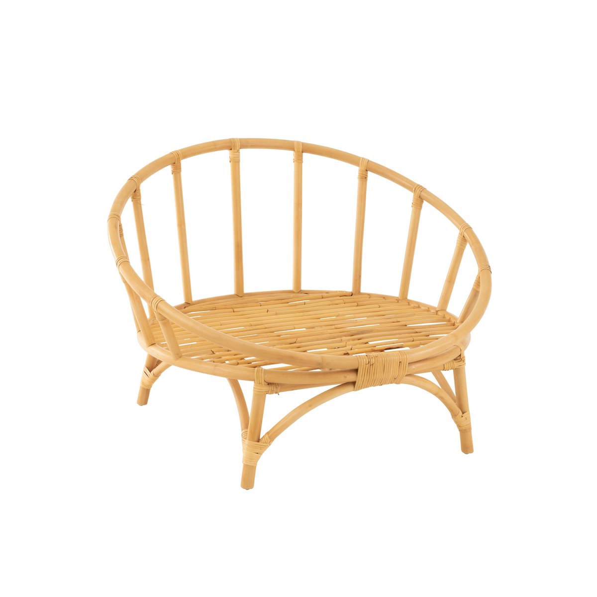 Chaise J-Line + coussin - jute/textile - naturel/blanc