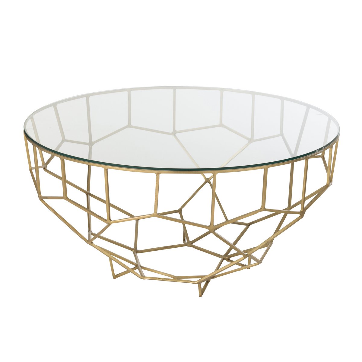 J-Line Table Moza Métal/Verre Doré