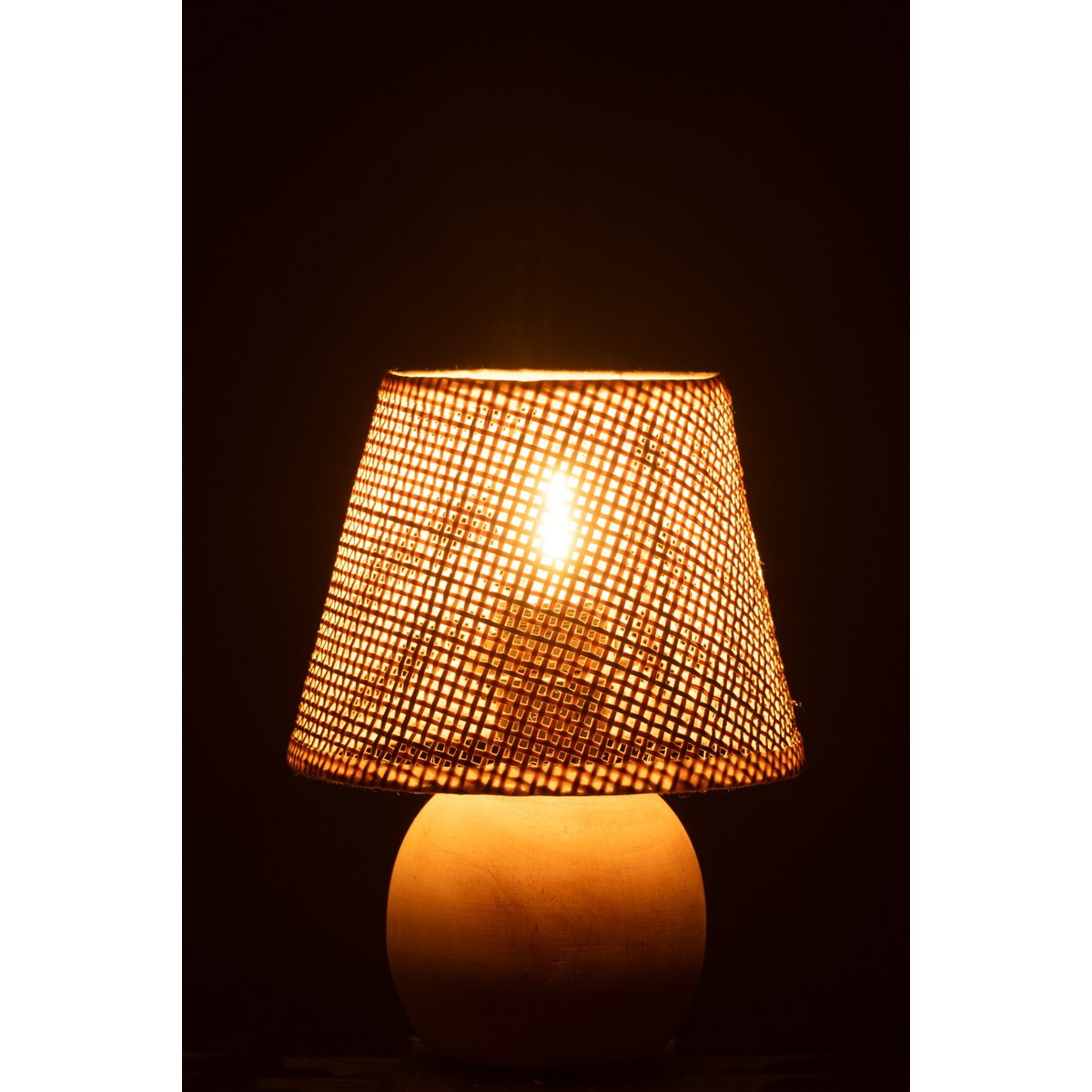 J-Line Lampe LED Bois Torsadé/Métal Naturel